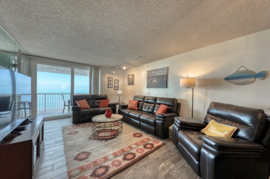 A picture of the living room of Unit 504 at Seaview Condos
